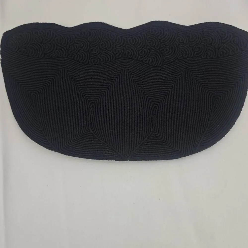 Vtg MCM Cordécraft Black Abstract Art Deco Pattern Clutch Purse Wavy Edge Zip